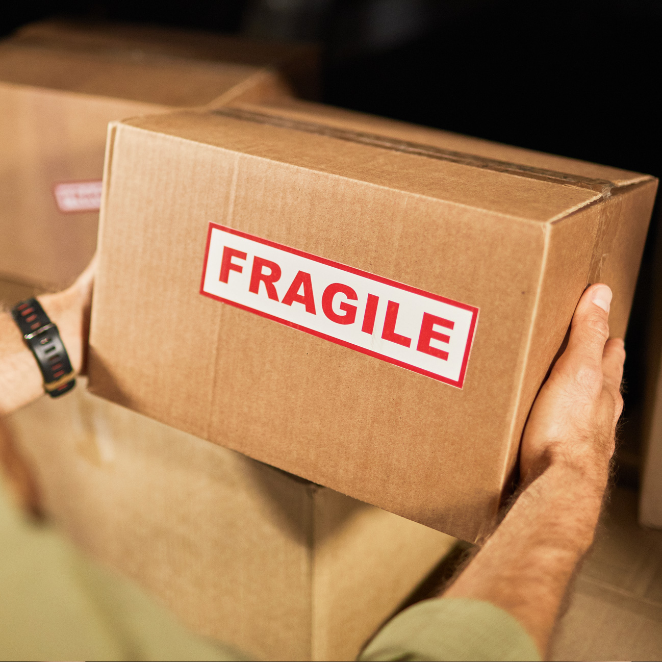 Photo of a package marked fragile
